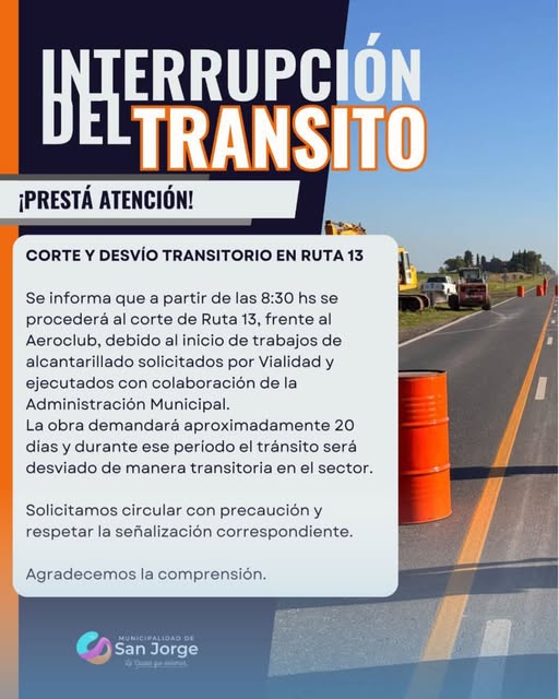 tránsito corte RP13 240226