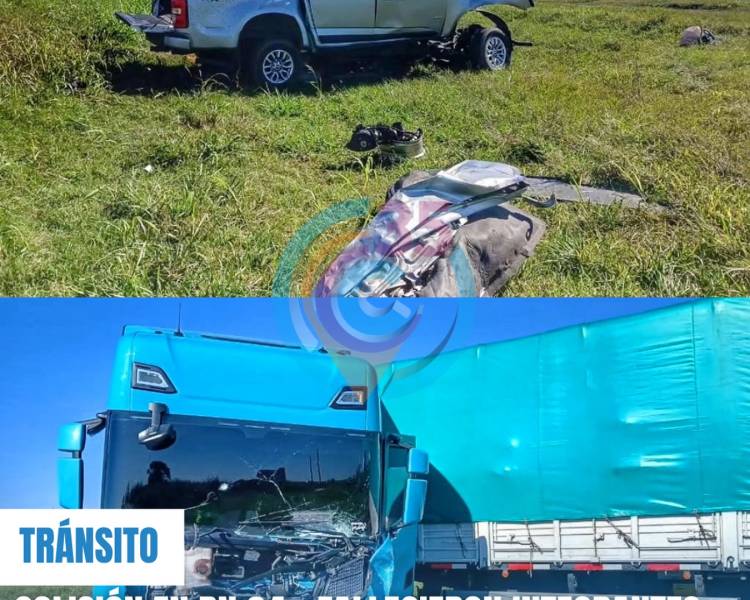 COLISIÓN FATAL ENTRE CAMIÓN Y PICK UP EN RUTA NACIONAL 34
